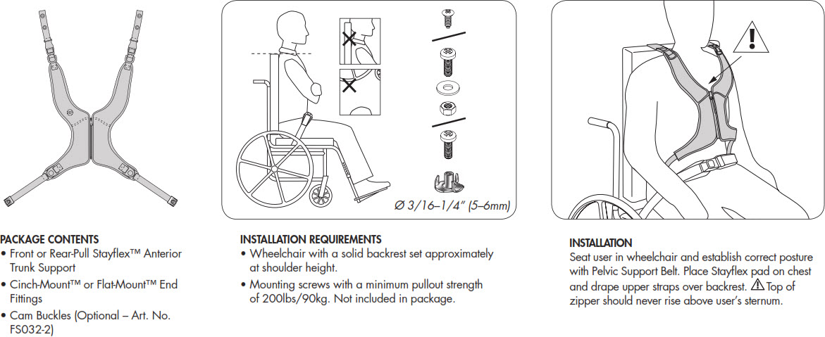 Bodypoint Stayflex Front Pull Wheelchair Harnesses